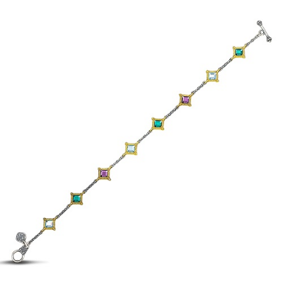 Reversible Bracelet with Multicolour Swarovski Crystals B103