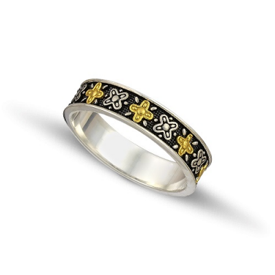 Silver Gold Wedding Rings D123A