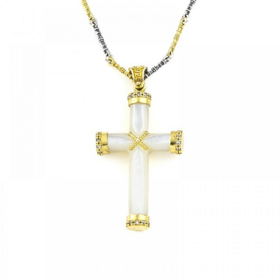 Cross with Mother of Pearl Stone C18